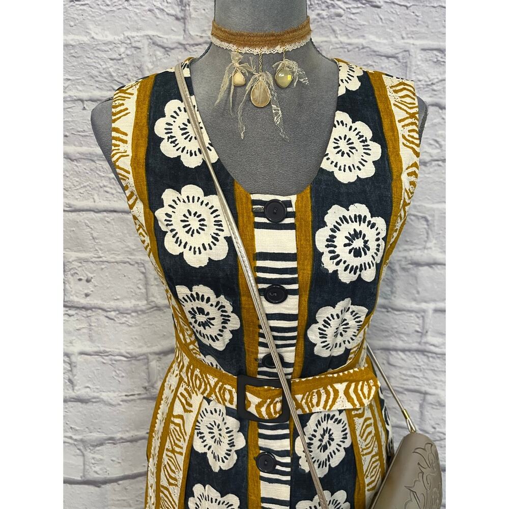 Awesome Vintage 70's Alex Coleman Hawaiian Tiki Boho Sheath Maxi Dress - Picture 8 of 10